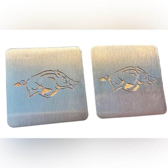 Set of 2 Arkansas Razorback Drink Coasters - Picture 3 of 4